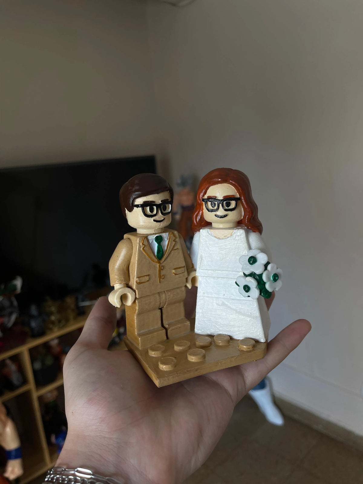 Topper Tort Cuplu Lego „BrickWedding” 3D