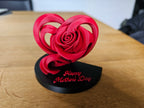 🌹 RoseHeart 3D | Statuetă Decorativă Trandafir în Inimă