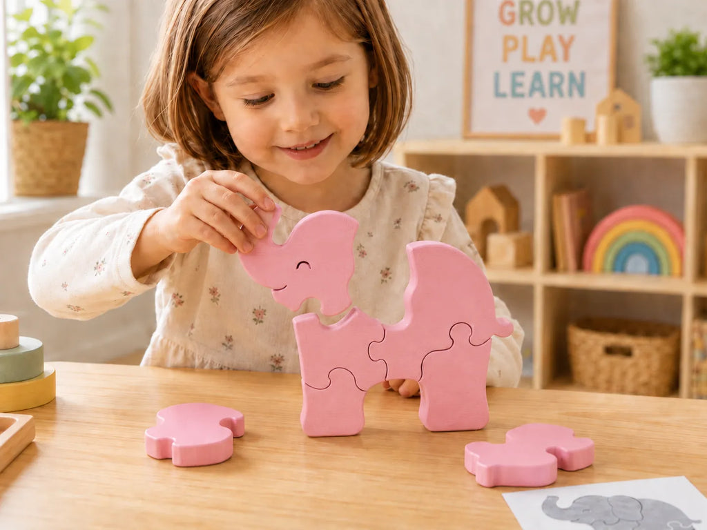 Puzzle Elefant Montessori „EllieFit” 3D
