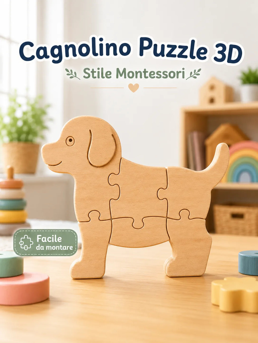 Puzzle 3D Interactiv sub Formă de Cățeluș „PuppyPuzzle”