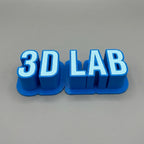 💡 BlockText 3D | Plăcuță Decorativă Bicoloră cu Text Volumetric