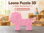 Puzzle 3D Interactiv Leu Stil Montessori „LionPuzzle”