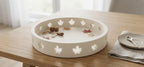 Tavă Decorativă Circulară cu Frunze Decupate „MapleRing Tray” 3D