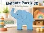 Puzzle Elefant Montessori „EllieFit” 3D