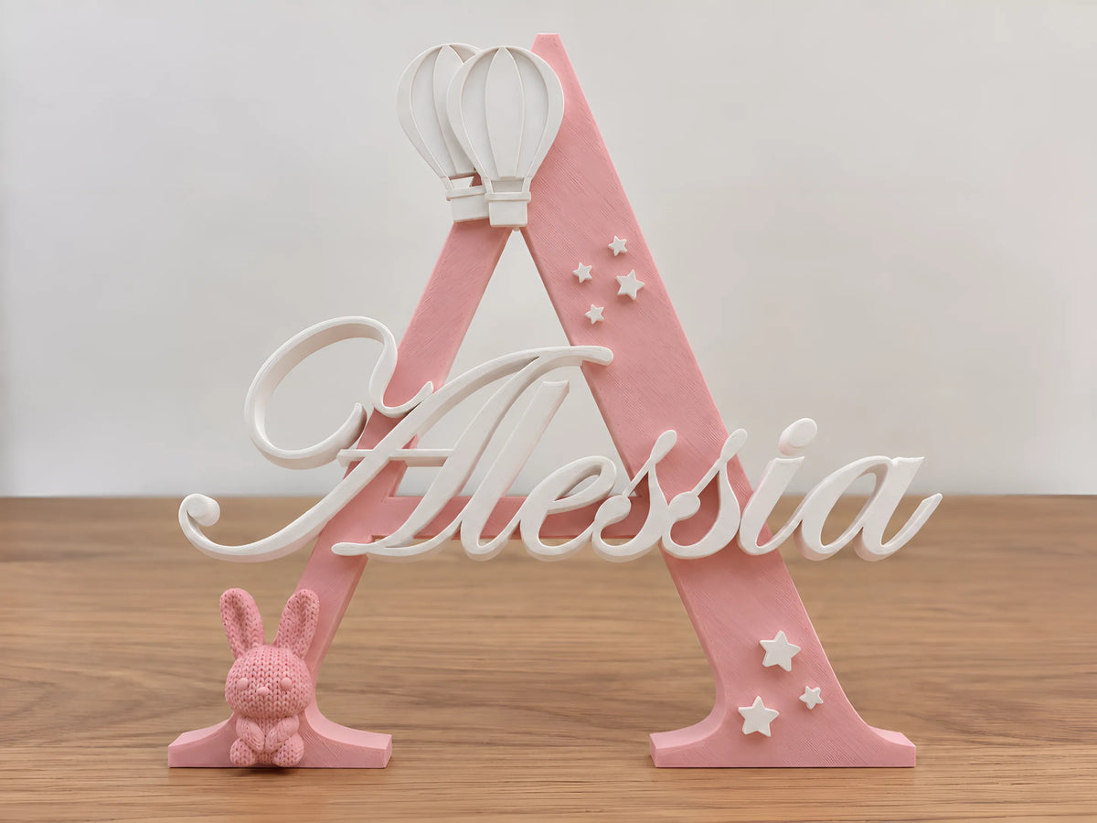 🧸 DreamInitial 3D | Literă Decorativă Personalizată pentru Copii