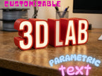 💡 BlockText 3D | Plăcuță Decorativă Bicoloră cu Text Volumetric