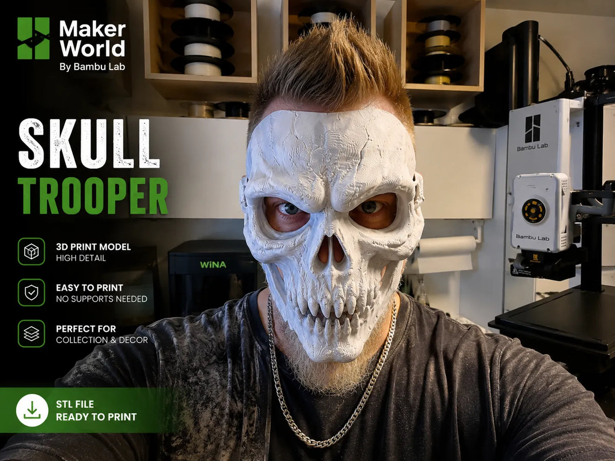 Mască Tactică Craniu „Skull Trooper” 3D