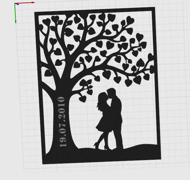 🕯️ TreeOfLove 3D | Suport Lumânare Personalizat cu Cuplu și Dată