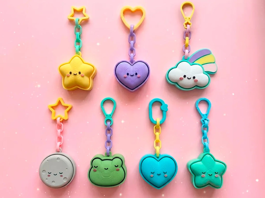 Breloc 3D Stea Zâmbitoare „Smiling Star Keychain”