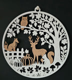 Decorațiune 3D Circulară de Toamnă cu Pădure și Animale „Autumn Forest Circle” 3D