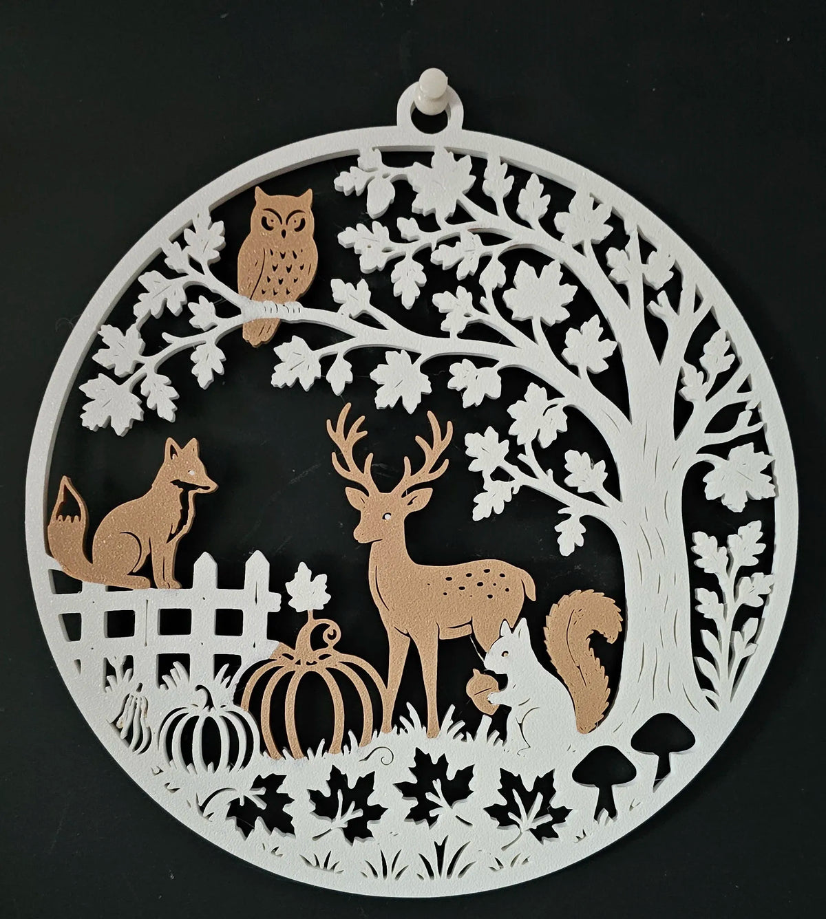 Decorațiune 3D Circulară de Toamnă cu Pădure și Animale „Autumn Forest Circle” 3D