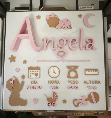 🖼️ BabyFrame 3D | Tablou Personalizat cu Datele Nașterii