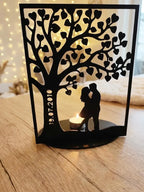 🕯️ TreeOfLove 3D | Suport Lumânare Personalizat cu Cuplu și Dată