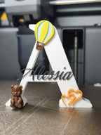 🎈 SkyInitial 3D | Literă Decorativă cu Nume, Balon și Inimioară