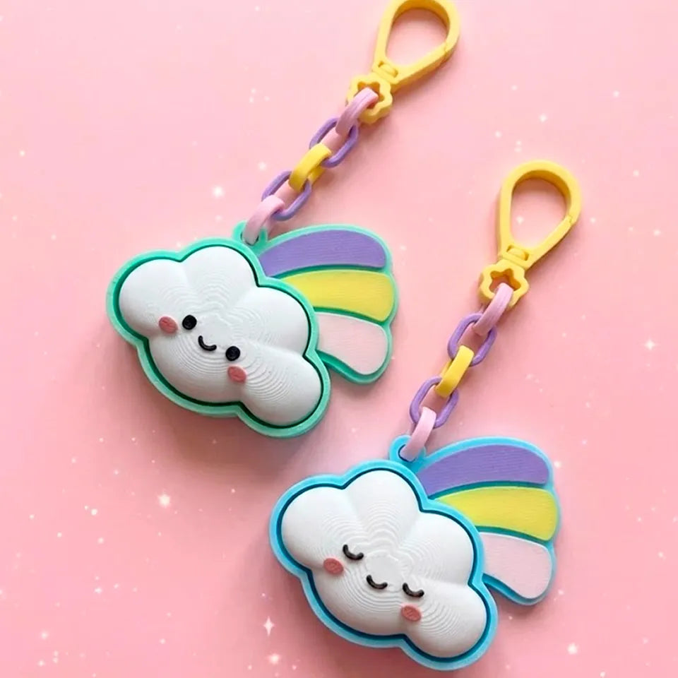 Breloc 3D Stea Zâmbitoare „Smiling Star Keychain”