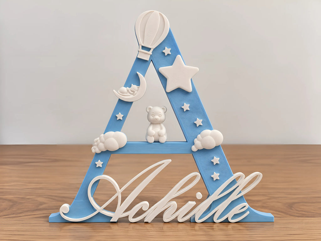 🧸 DreamInitial 3D | Literă Decorativă Personalizată pentru Copii