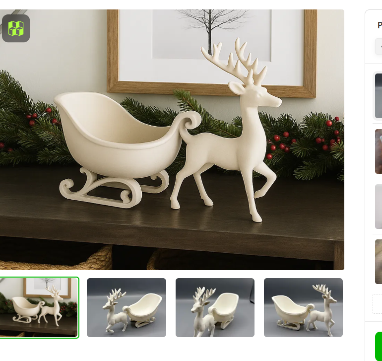 DeerSleigh | Săniuță Decorativă cu Ren 3D