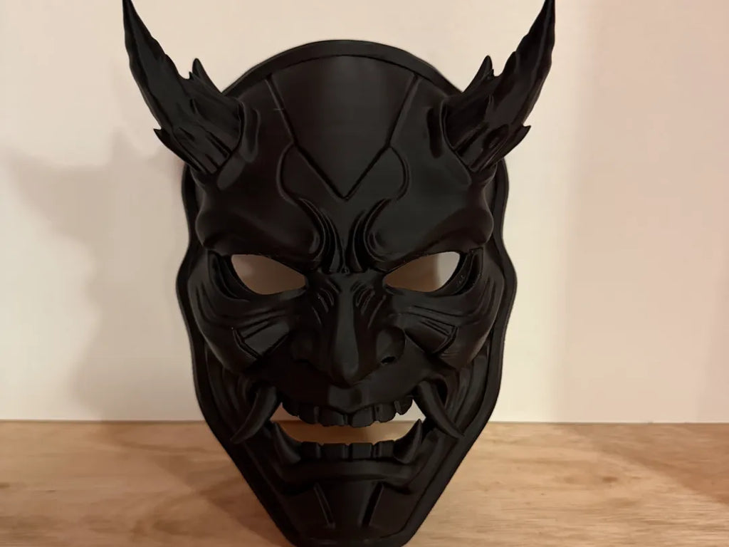 Mastră Demon Hannya / Samurai Oni cu Coarne „Stealth Oni Mask” 3D