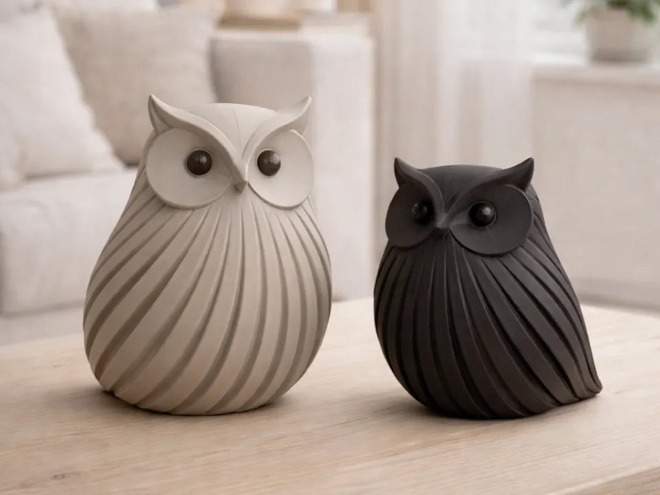 Statuete Bufnițe Texturate „OwlWisdom” 3D