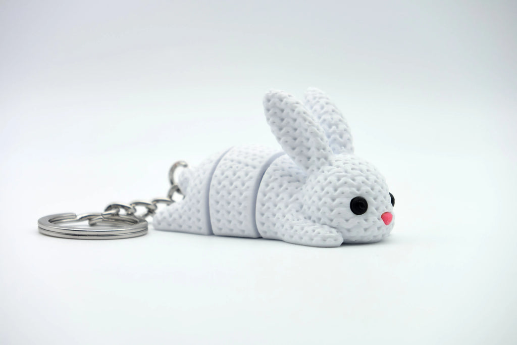 KnitBunny | Breloc 3D Iepuraș Articulat