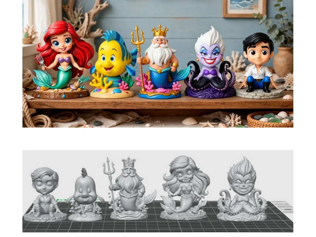 Set Figurine Micuța Mermaid „OceanSquad” 3D