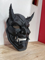 Mastră Demon Hannya / Samurai Oni cu Coarne „Stealth Oni Mask” 3D