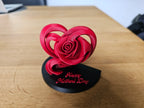 🌹 RoseHeart 3D | Statuetă Decorativă Trandafir în Inimă