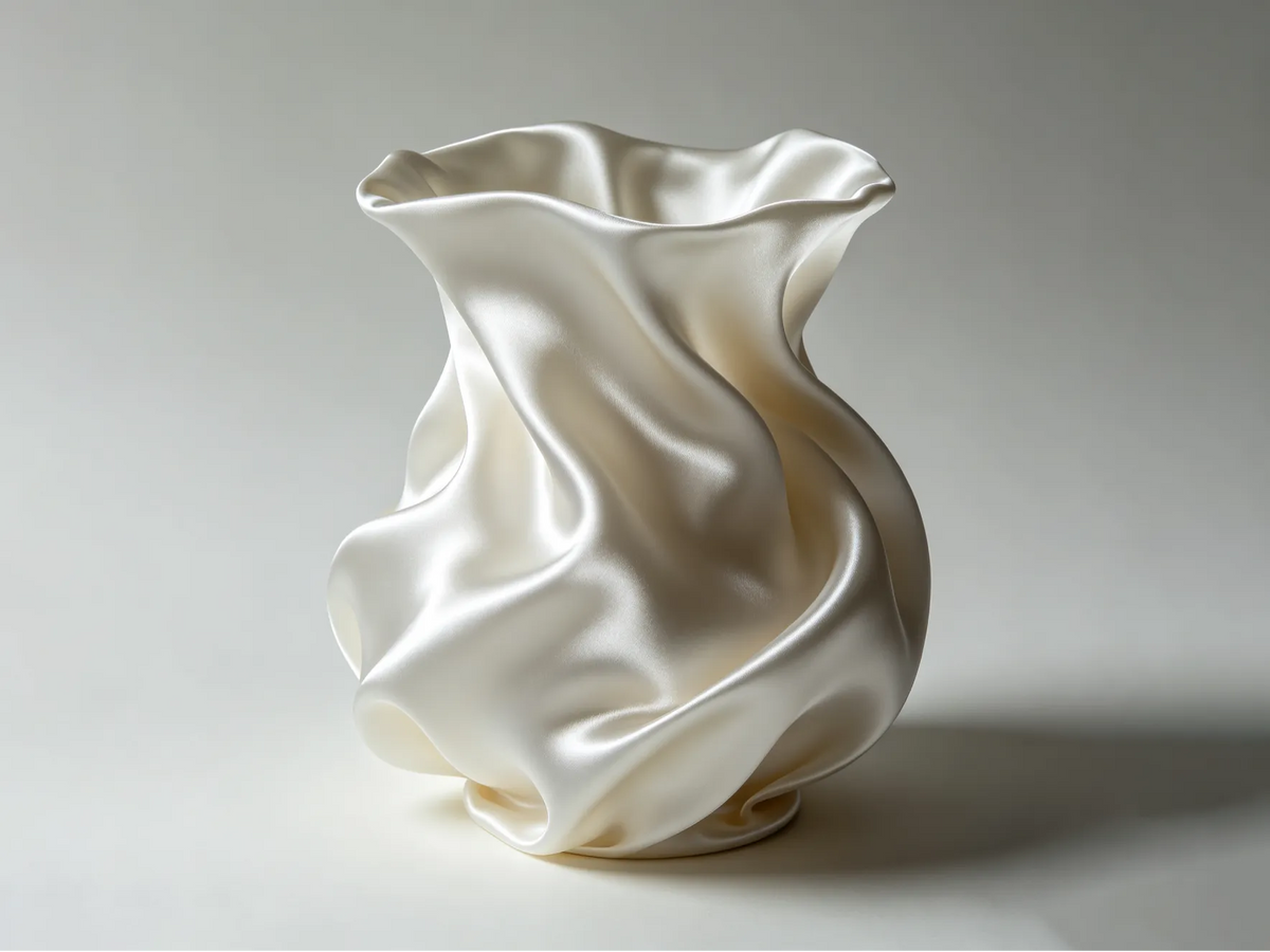 SilkFlow | Vază Sculpturală cu Efect de Mătase