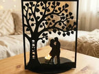 🕯️ TreeOfLove 3D | Suport Lumânare Personalizat cu Cuplu și Dată