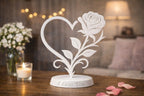 🌹 LoveRose 3D | Statuetă Decorativă Inimă și Trandafir cu Mesaj