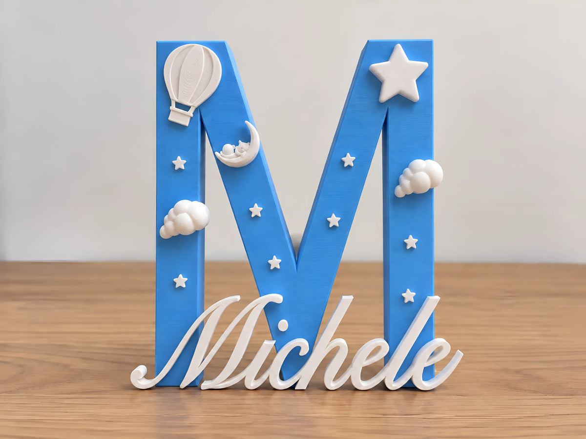 🧸 DreamInitial 3D | Literă Decorativă Personalizată pentru Copii