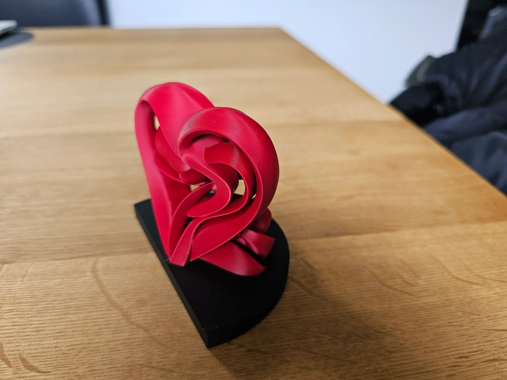🌹 RoseHeart 3D | Statuetă Decorativă Trandafir în Inimă