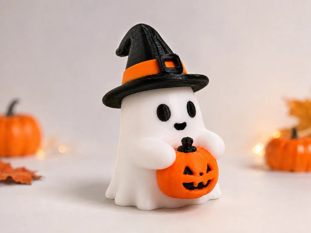 Figurină Decorativă Fantomiță cu Dovleac „SpookyGhost” 3D